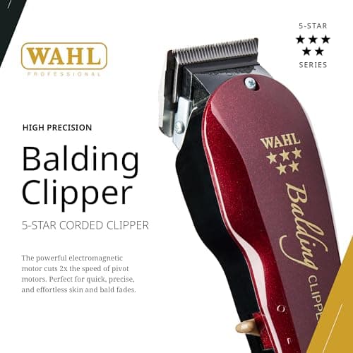 Wahl Balding Clipper - Balding Clipper - For a Closer Cut - Black/Red - Image 3