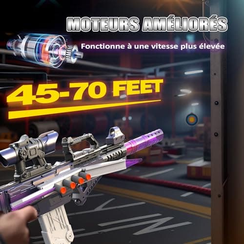 Electric Toy Gun for Nerf Sniper, 100+ Styles Automatic Foam Blaster Toy with Sight and 100 Darts, Child Toy Gift for Boys 6-12 Years - Image 5