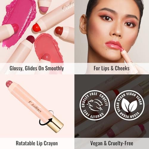 Oulac 2 in 1 Lipstick and Blush – Bright and Juicy, Colour Lip Marker Create a Make-Up Essence, Moisturising Lipstick, Suitable for All Skin Carnations, 2.5 g, Fruit Surge (02) - Image 7