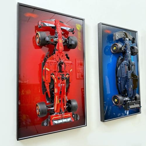 WETCEAOM Frame for Lego Technic Ferrari SF-24 F1 Car 42207, Wall Picture for Lego F1 Lovers, Wall Display Frame for Adult Collectibles -75 x 45 cm Frame Car Wall Mount (No Car) - Image 3