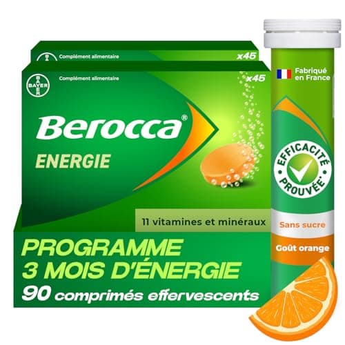 Berocca Energie Orange - Multivitamins and Minerals - Vitamin C, B3, B5, B1, B12, Calcium, Magnesium and Zinc - Dietary Supplement - Helps Reduce Fatigue - 2x45 Effervescent Tablets - Image 3