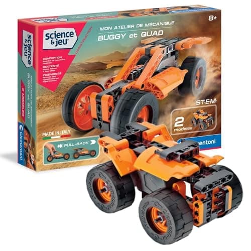 Clementoni | Science & Game – My Buggy and Quad Mechanics Workshop for Children 8 Years + | Mechanical STEM Kit Construction 100 Interchangeable Parts | Pull-Back Mechanism | Interactive 3D App - Image 2