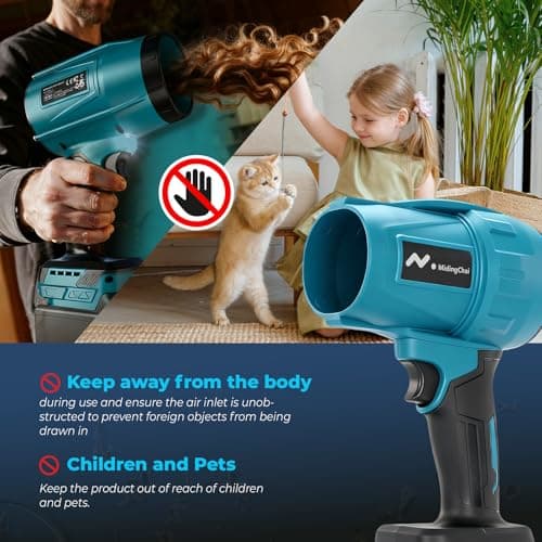 Multifunctional Battery Blower, Compatible with Makita 18V, 32000 RPM, Powerful Cordless Mini Blower, Pressure 500 g, for Removing Leaves, Snow, Dust (without Battery) - Image 8