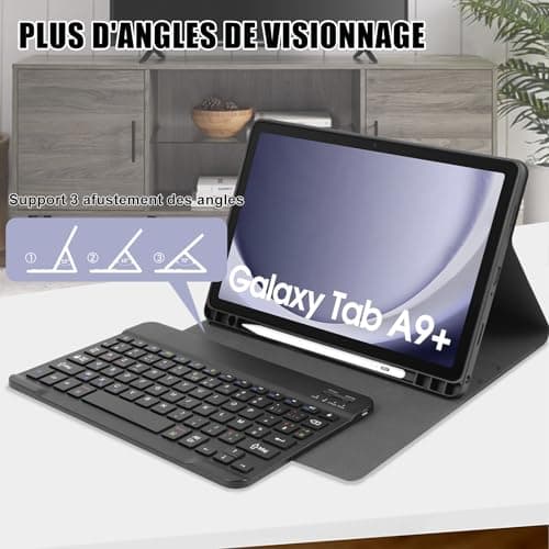 Keyboard Case Compatible with Samsung Galaxy Tab A9+ 11 Inch 2023, French AZERTY Keyboard Case for Samsung Galaxy Tab A9+/A9 Plus 11 Inch 2023 (SM-X210/X216/X218) - Image 6