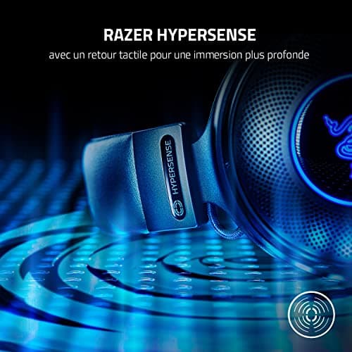 Razer Kraken V3 Hypersense - Wired USB Gaming Headset with Haptic Technology (50mm TriForce Speakers, THX Space Sound, HyperClear Cardioid Removable Microphone) Black - Image 3