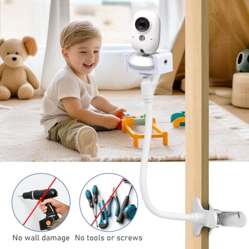 OFFCUP Baby Camera Holder, Universal Baby Monitor / Babyphone Clip Compatible with Philips Avent Flexible Foldable Without Drilling Accessory Holder for Video Baby Monitor - Image 6