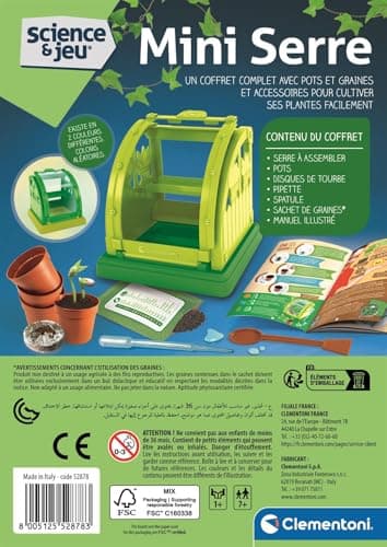 Clementoni | Science & Game: Mini Greenhouse – Botanical Kit for Children 7 Years+ | Assembling Greenhouse with Pots, Peat, Seed | Scientific Educational Game to Discover Botany | Gift Idea - Image 5