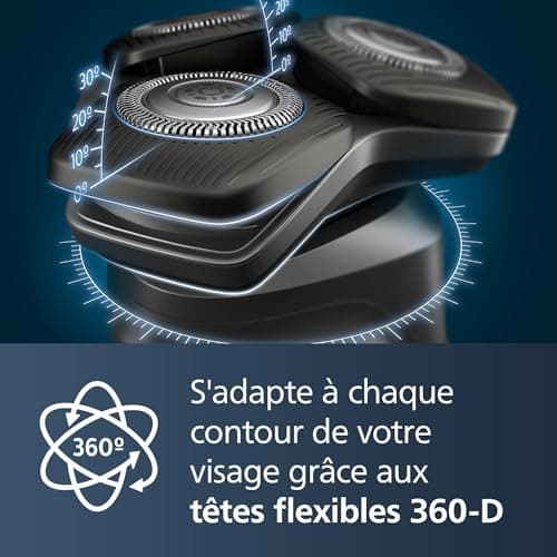 Philips Rasoir Series 5000 - rasoir électrique Wet & Dry avec technologie SkinIQ, tondeuse rétractable, coffret de voyage, Quick Cleaning Pod, bleu électrique, modèle S5889/50 - Image 8