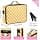 junzan Grand sac de rangement de maquillage Vichy Miel doré avec séparateurs et sangle réglable, Doré miel 02_3, 14.6 x 10.6 x 4.7 inches, Coloré - Image 4
