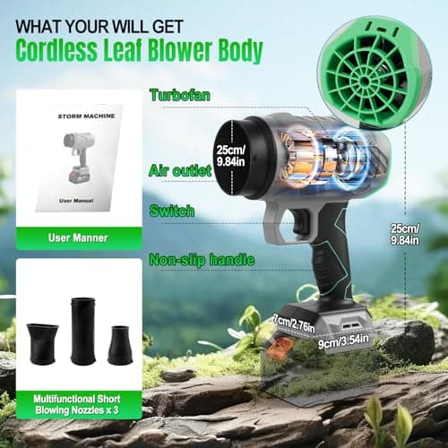 Cordless Leaf Blower for Makita 500,000 RPM Motor Lightweight Dust Cleaner with Adjustable Speed 215km/h Air Flow Electric Blower for Snow Blowing Dry - Image 4