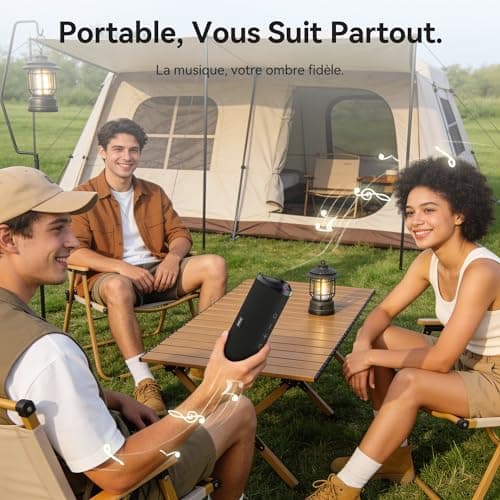 Portable Bluetooth 6.0 Speaker, Bluetooth Speaker 30H Autonomy, Powerful 24W Bluetooth Speakers, 360 Degree Surround, IPX6 Waterproof, TWS Pairing, USB, RGB,AUX, TF Card, Party/Travel/Outdoor - Image 8