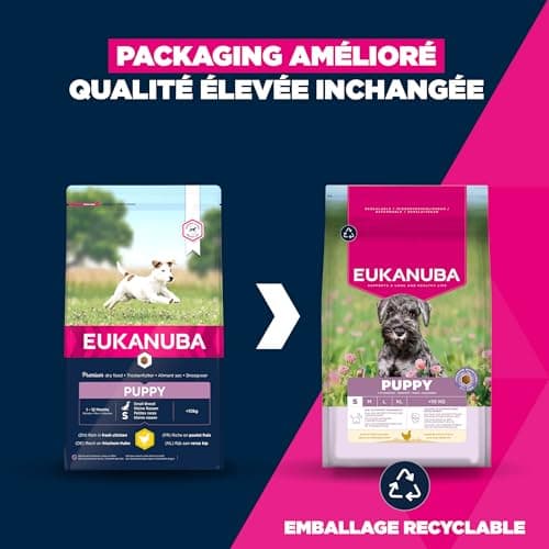 EUKANUBA Life Care Small Breed Puppy Food 1 to 12 Months, Rich in Fresh Chicken, Optimal Growth - DHA, Calcium, Omega 3&6, FOS Prebiotics, No Dyes, Artificial Flavours or GMOs - 3kg - Image 3