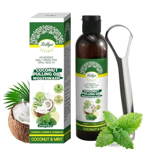 Natural Mouthwash with Organic Coconut Oil & Peppermint, 6 Essential Oils, 3 Vitamins, Reduces Bad Breath, Fresh Breath, Gum Care, Alcohol and Fluoride Free, 236 ml - Image 3