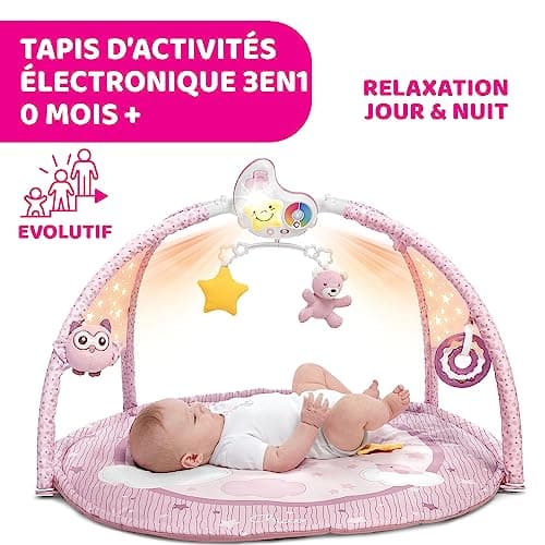 Chicco Enjoy Colours 3-in-1 Multifunctional Electronic Gym, Star Projector, Removable Night Light and Relaxing Music – Toys for Babies from Birth – Pink - Image 4