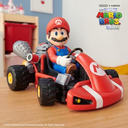 Super Mario Bros Movie – Mario Kart – Remote Control Car with Mario Figurine – Officially Licensed Nintendo – Head and Hands Move – 30 m Range – Mario Fan Children's Toy – Suitable for Ages 4 and - Image 3