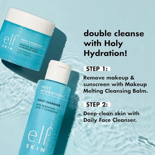 e.l.f. SKIN Holy Hydration! Daily Cleanser Mini nettoyant pour le visage pour laver le maquillage, l'excès d'huile et les impuretés, végétalien et sans cruauté envers les animaux, 30 ml - Image 5