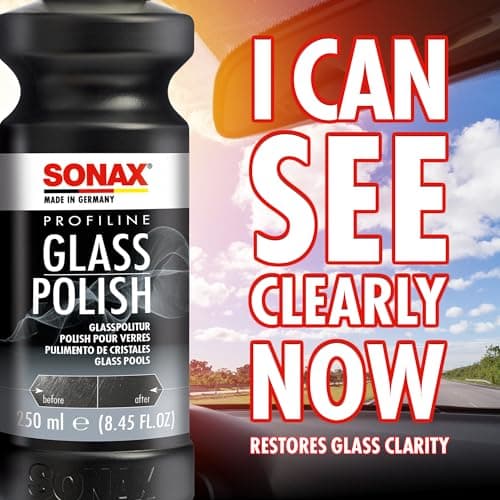 SONAX PROFILINE Glass Polish (250 ml) polish sans silicone pour éliminer micro rayures et taches sur vitres automobiles | Réf: 02731410 - Image 6