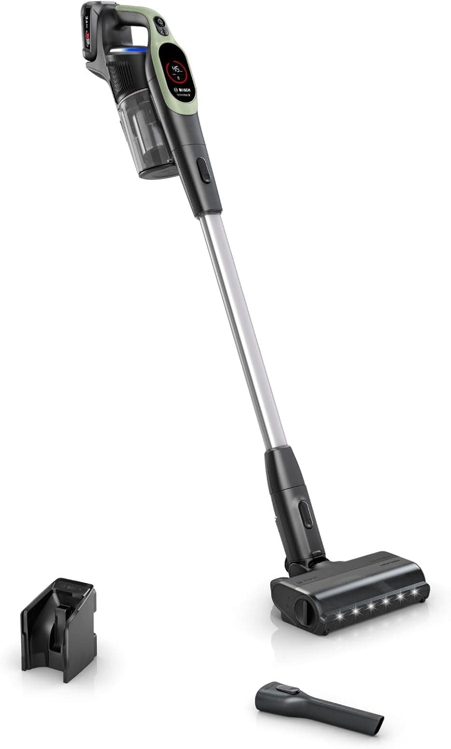Bosch, aspirateur Balai sans Fil, Unlimited 9, Batterie 3.0 Ah, Technologie MicroClean, bac à poussières Facile à Vider, éclairage LED, Vert, BBS921TBA - Image 1