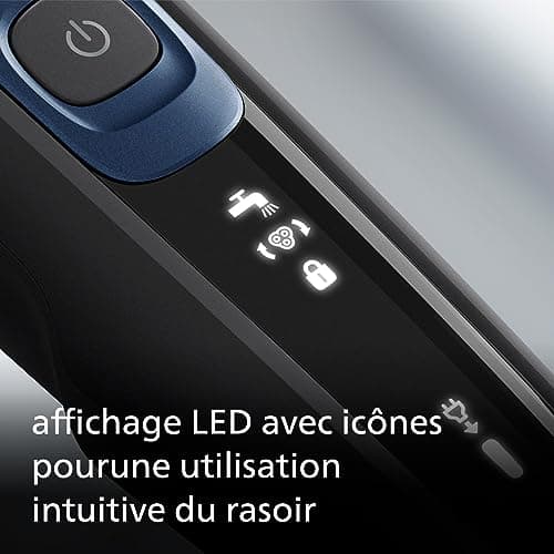 Rasoir Philips Series 5000 - rasoir électrique pour homme Wet & Dry bleu métallisé, avec tondeuse de précision et pochette souple de voyage (modèle S5465/18) - Image 6