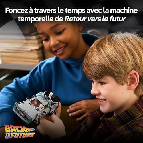 LEGO Speed Champions La Machine à Remonter Le Temps de Retour vers Le Futur - Jouet Voiture - Maquette avec Minifigurines de Doc Brown & Marty McFly - Cadeau pour Garçon, Fille & Fans dès 9 Ans 77256 - Image 3