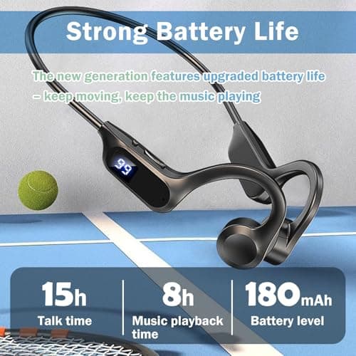 Headphones Bone Conduction Bluetooth Wireless V5.2 HiFi Stereo with HD Mic Open Ear Headphones MP3 Player Sports Headset IPX5 Waterproof for Jogging Running Cycling Cycling 8h Autonomy - Image 5