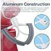 Flex Edge Mixer for KitchenAid 4.5-5 Quart Tilt Head Mixer Artisan & Classic Series by MMOBIEL - Aluminium Palette with Flexible Silicone Edges - Hand Wash Only - Image 5