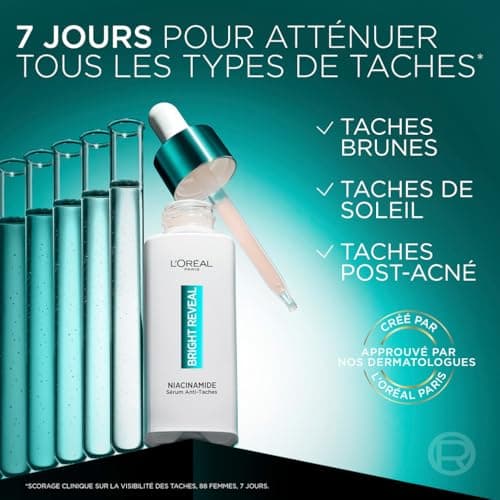 L'Oréal Paris Anti-Spot Serum Enriched with Melasyl and Niacinamide - Brightening and Unified Complexion - Gentle Exfoliating - For All Skin Types - Bright Reveal - 30 ml - Image 4