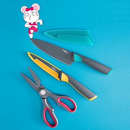 Tefal Chefclub by Tefal Pasta la Vista Cooking Set 28 cm Frying Pan 20 cm Casserole + Lid, Fresh Kitchen Knife, 2 Cutting Boards, Recipe Booklet G804S404 - Image 8