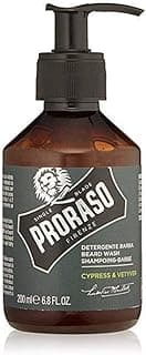 Proraso Cypress & Vetiver Beard Shampoo, 200 ml, Scented Beard Shampoo that softens, cares and gently removes impurities, Made in Italy