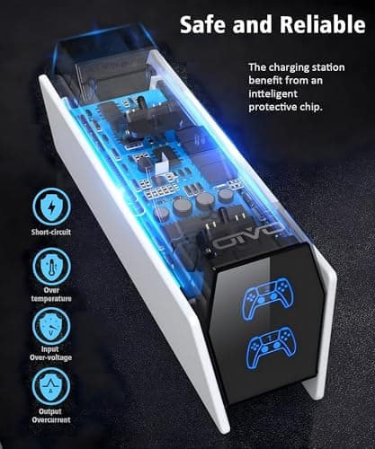 OIVO PS5 Controller Charger, 2H Fast Charger PS5 with 2 Cable Types for PS5 Controller, Charging Dock Compatible with DualSense PlayStation 5 Controllers - Image 8