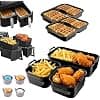 9 Pcs Air Fryer Accessories Silicone Air Fryer Mould for Ninja 10.4L AF500EU, Cosori Twinfry 10L, Silicone Waffle Mould for Ninja AF400EU, AF500EU, AF451EU, SL400, BPA Free - Image 2