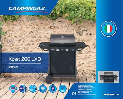Campingaz Xpert 200 LXD Gas Barbecue with 2 Aluminised Gas Burners | Lid with Thermometer | Power 7.1 kW | Warming Grill | 2 Folding Side Tables - Image 5