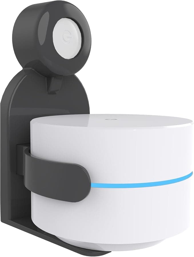 Google Nest WiFi 2 AC2200 Wall Mount Bracket with Built-in Cable Management, No Screws Needed, Speaker Accessories (Black, JGL01), 1 Piece - Image 1