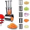 Attachment Slicer and Shredder Grater for KitchenAid Mixer on Stand - Cheese Grater, Vegetable Chopper, Fruit/Salad Cutter - Vegetable Cutter Accessory with 5 Blades per MMOBIEL - Image 3