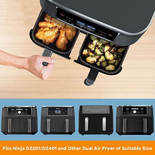 2 Pack Air Fryer Mould, Air Fryer Accessory for Ninja Foodi AF400EU AF300EU Double Stack SL400EU 9.5L, Airfryer Mould Silicone Airfryer Pot for Instant Pot Ultenic MasterPRO Air Fryer - Image 6