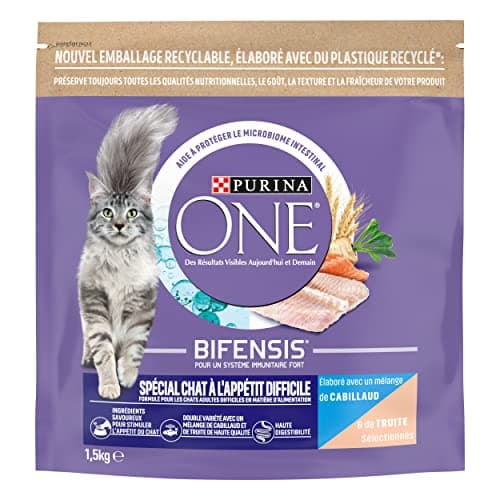 PURINA ONE | Benefits | Adult Cat with Difficult Appetite | Dry Food | Stimulates the Cat's Appetite, High Digestibility | Tasty Cod, Trout Flavour | Bag | Pack of 1 x 1.5 kg - Image 4