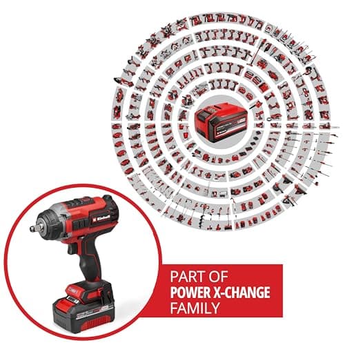 Einhell Professional Impaxxo 18/450 Cordless Nutrunner (1 x 4.0 Ah) Power X-Change (18 V, 450 Nm, Brushless Motor, 4-Point Male Bit Holder, with 4 Ah Battery, Charger, Socket Set) - Image 3