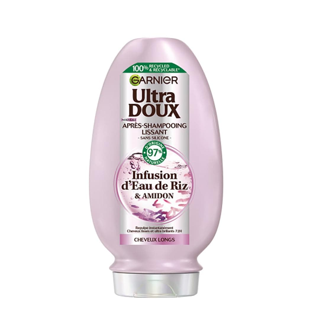 Garnier Garnier Ultra Doux - Après-Shampooing Lissant Douceur & Brillance à l'Infusion d'Eau de Riz - Cheveux Rebelles et Indisciplinés - 200 ml