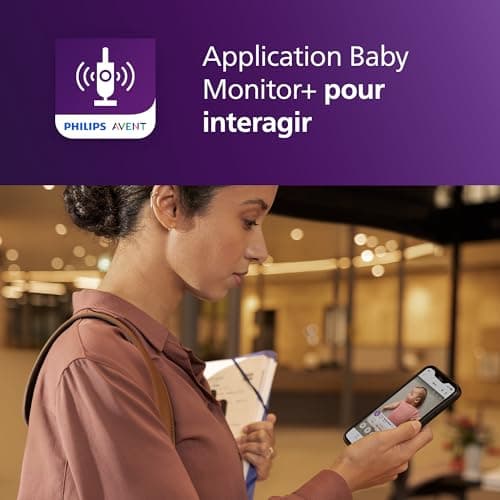 Philips Avent Babyphone vidéo connecté HD, moniteur Avent le plus avancé à ce jour, suivi IA du sommeil et de la respiration, application, affichage jour et nuit ultra-clair, SCD973/26 - Image 6