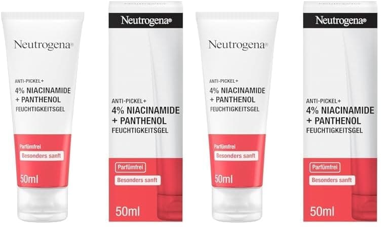 Neutrogena | Anti-Pimple Moisturising Gel + 4% Niacinamide + Panthenol (50ml) - Anti-pimple Face Care for Dry and Irritated Skin - Moisturizing Cream Fragrance Free and No Dyes (Pack of 2) - Image 2