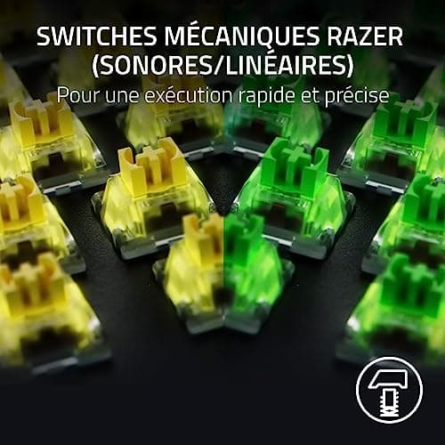Razer BlackWidow V4 Chroma RGB Mechanical Gaming Keyboard - Snap Tap - Green Mechanical Switches (6 Dedicated Macro Keys, Double Injection ABS Keys) AZERTY Keyboard | Black - Image 3