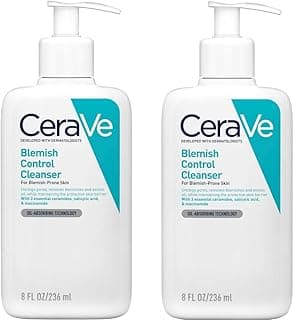 CeraVe Blemish Control Lot de 2 nettoyants pour le visage – 2 % d'acide salicylique et de niacinamide – Gel nettoyant quotidien anti-imperfections pour peaux grasses et sujettes aux imperfections 236