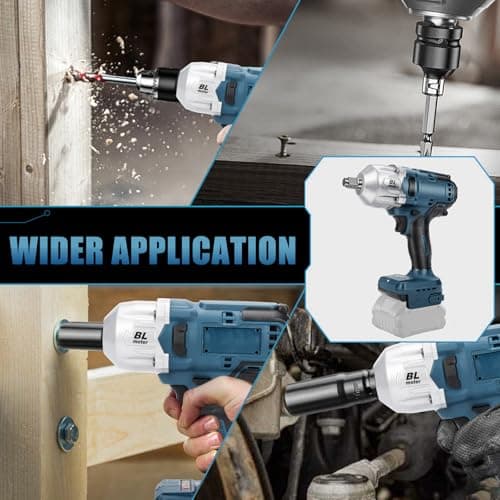 1000Nm Cordless Impact Driver Compatible with Bosch Professional 18V GBA/GBA ProCORE18V Lithium Battery, 1/2" Brushless Impact Wrench with 6 Sockets (No Battery) - Image 7