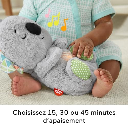 Fisher-Price Mon Koala Cuddles Bonne Nuit | Koala Plush Toy for Babies from Birth | Soft and Soothing Plush Night Light that Breathe and Lights | Baby Gift for Baby Girls or Boys, HBP87 - Image 5