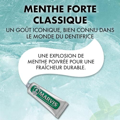 Marvis 3 x 85ml Classic Mint Forte Toothpaste - Strong Mint Flavoured Toothpaste for Long Lasting Freshness - Image 5