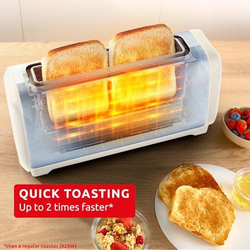 Moulinex Subito, Long Slot Toaster with Bakery Warmer, Faster Golden, Energy Saving, Rise and Stainless Steel, LS5S1AE0 - Image 4