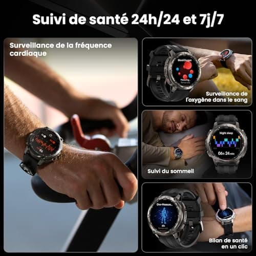 KOSPET Tank T4 Men's Smartwatch, Stainless Steel, GPS & Offline Maps, 10ATM Waterproof (45M Diving), 50 Day Battery, Bluetooth Calls, 24/7 Health Monitoring, Android and iOS (Black) - Image 7