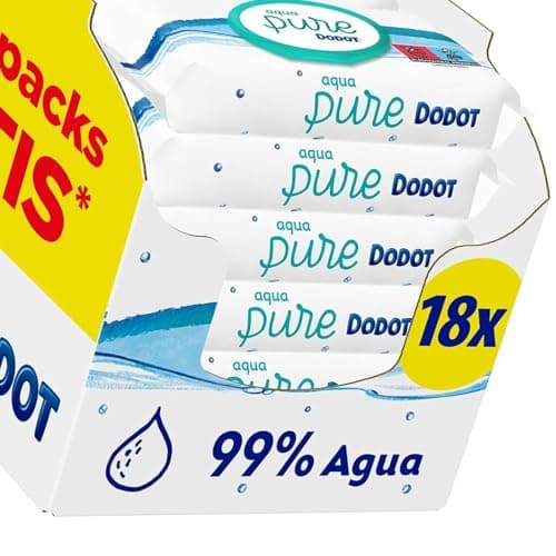 Dodot Aqua Pure Baby Wipes, 99% Water, 864 Wipes, 18 Packs (18 x 48) - Image 4