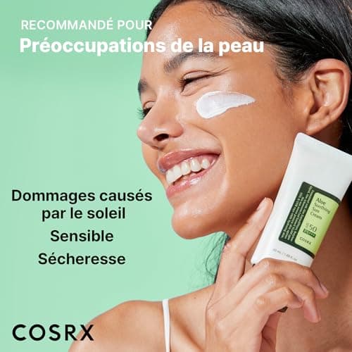 COSRX Aloe Soothing Sun Cream SPF 50 Crème solaire hydratante à l'aloe vera pour tous les types de peau, visage et corps Coréen - Image 7