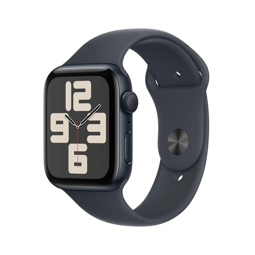 Ring Apple Watch SE (2nd Generation) 44mm GPS Smart Watch with Midnight Aluminum Case and Midnight Sport Strap (M/L) Activity Tracking, Sleep Tracking, Accident Detection, Heart Rate Monitoring